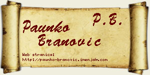 Paunko Branović vizit kartica